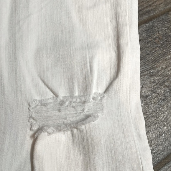 Madewell Cali Demi-Boot Jeans White Distressed Womens 27 NWOT Raw hem Cropped - Picture 8 of 15